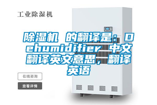 蜜柚直播APP正版下载 的翻译是：Dehumidifier 中文翻译英文意思，翻译英语